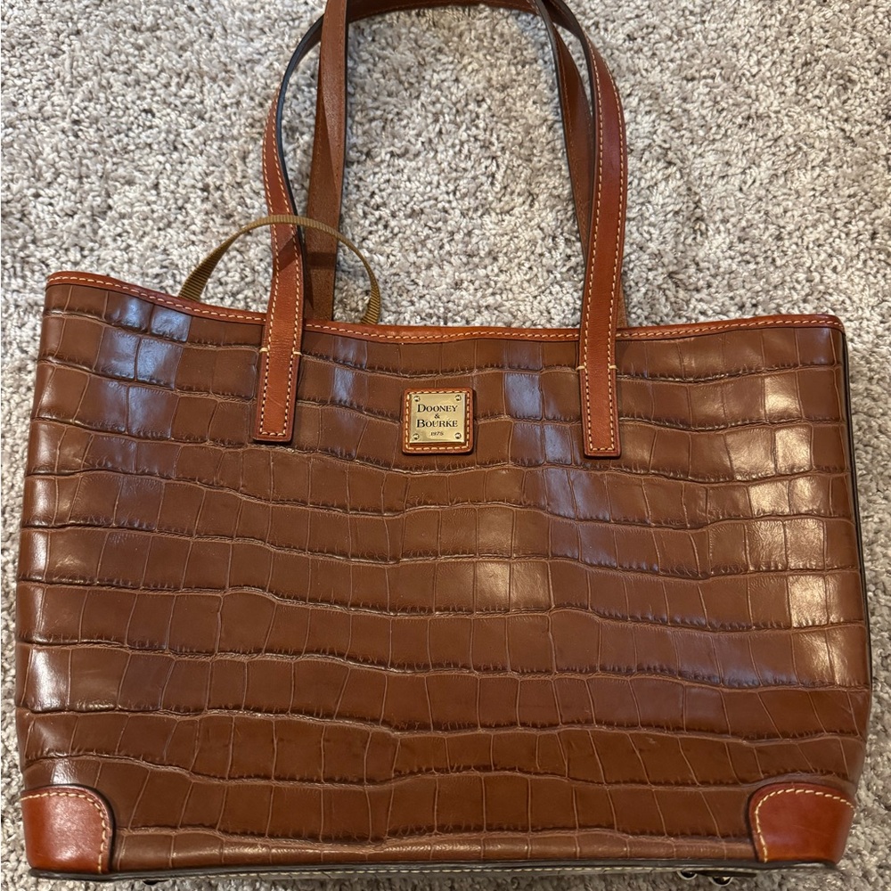 Dooney & Bourke Brown Croc Embossed Tote
